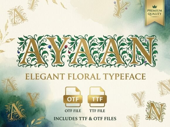 Ayaan: A Floral Typeface for Luxury Branding