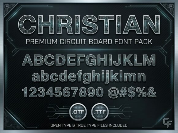 Christian: The Premium Circuit Board Font for Modern Tech