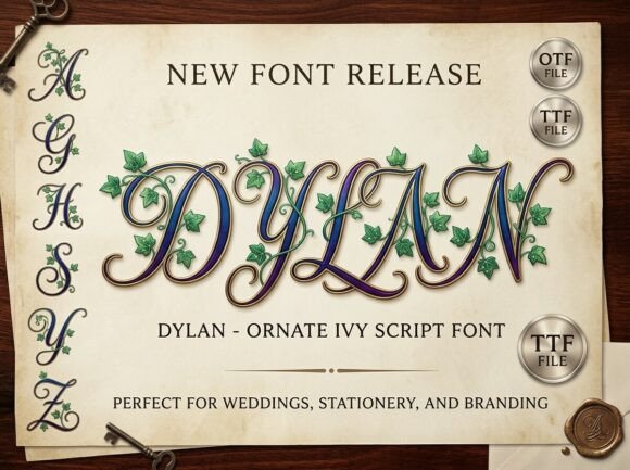 Dylan: An Ornate Ivy Script for Timeless Designs