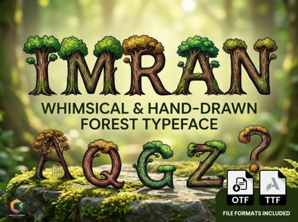 Imran: A Hand-Drawn Display Font Rooted in Nature