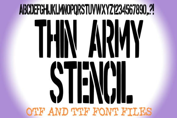 Thin Army Stencil: Bold Grit for Modern Design
