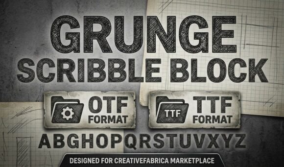 Unleash Raw Energy with Grunge Scribble Block Font